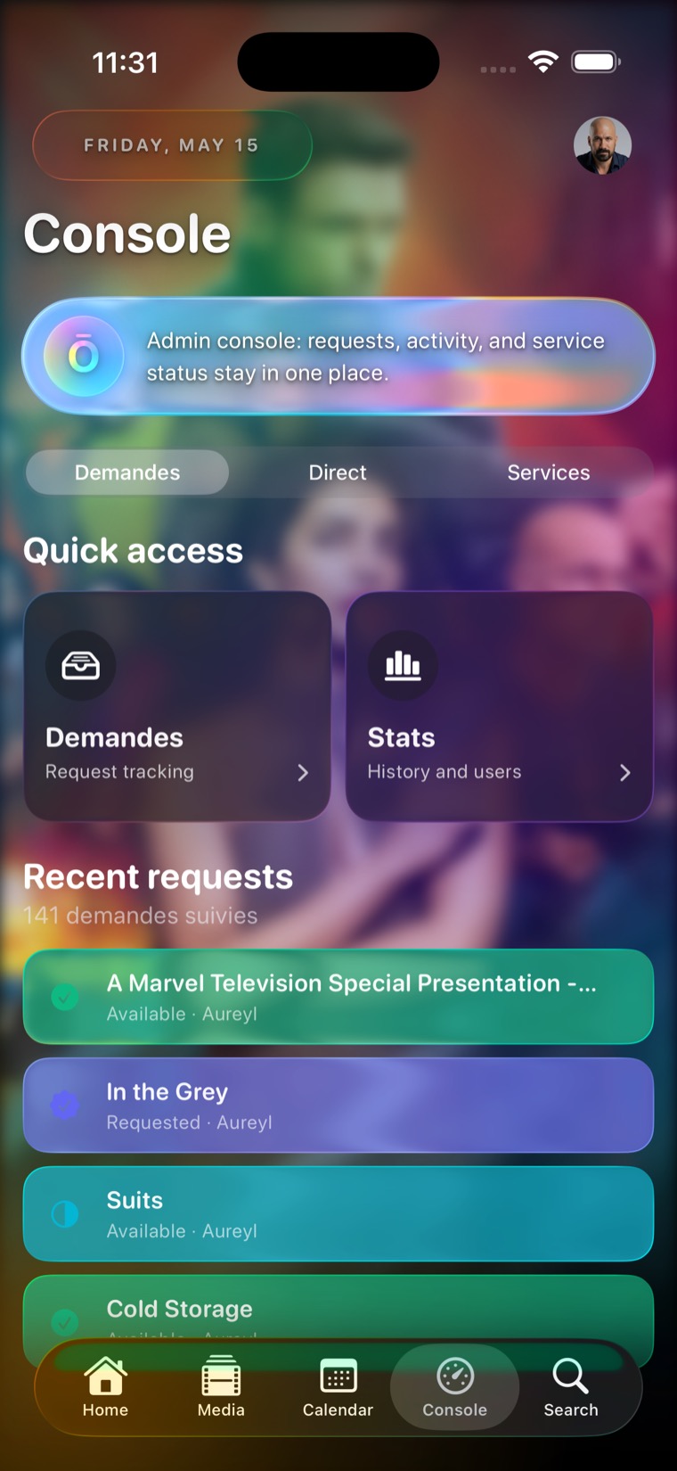 Ōree admin console screen.