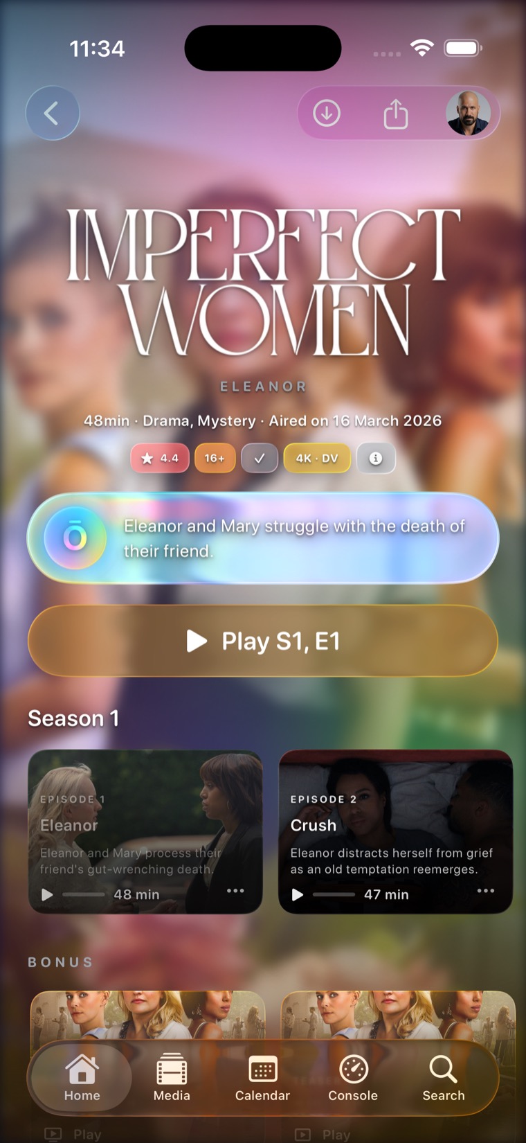 Ōree detail screen for an episode.